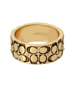 COACH - Quilted C Swarovski&reg; crystals Band Ring