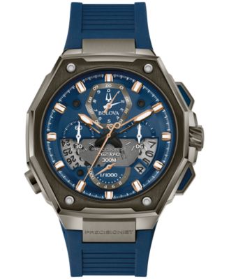 Bulova - Men's Chronograph Precisionist X Blue EPDM Rubber Strap Watch 44.5mm