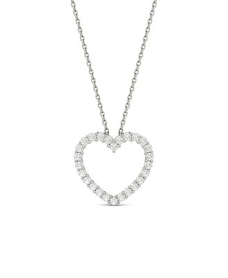 Charles & Colvard - Moissanite Heart Pendant 3/8 ct. t.w. Diamond Equivalent in 14k White Gold