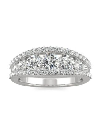 Charles & Colvard - Moissanite Graduated Stone Band 1-1/2 ct. t.w. Diamond Equivalent in 14k White Gold