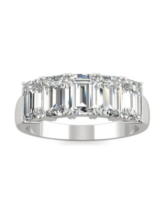 Charles & Colvard - Moissanite Emerald Five Stone Band 2-9/10 ct. t.w. Diamond Equivalent in 14k White Gold