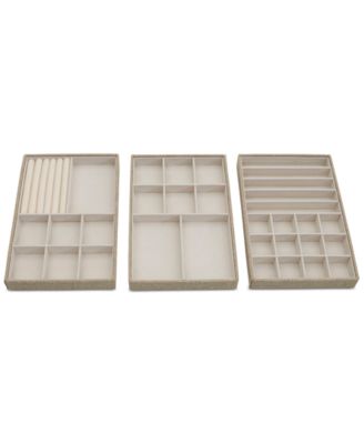 Household Essentials - Stackable Jewelry Trays, Set of 3