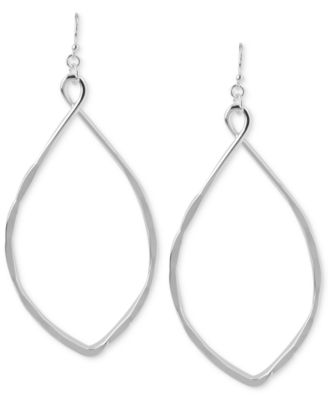 Robert Lee Morris Soho - Silver-Tone Large Oval Drop Earrings
