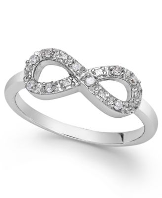 Macy's Brand - Diamond Infinity Ring in Sterling Silver (1/10 ct. t.w.)