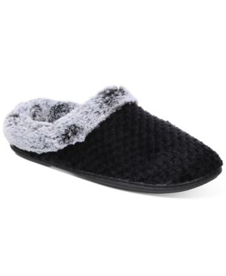 Charter Club - Women's Faux-Fur-Trim Hoodback Slippers