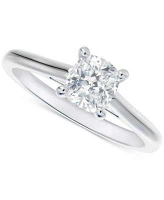 De Beers Forevermark - Diamond Cushion-Cut Cathedral Solitaire Engagement Ring (1/2 ct. t.w.) in 14k White Gold