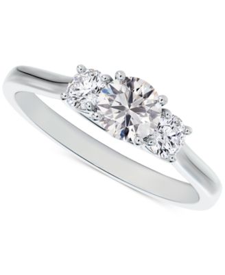 De Beers Forevermark - Diamond Round-Cut Three Stone Diamond Engagement Ring (1 ct. t.w.) in 14k White Gold
