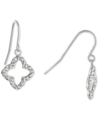Giani Bernini - Crystal Quatrefoil Drop Earrings in Sterling Silver