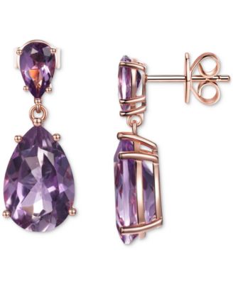 Macy's Brand - Blue Topaz Pear Drop Earrings (14-3/8 ct. t.w.) in Sterling Silver (Also in Pink Amethyst)