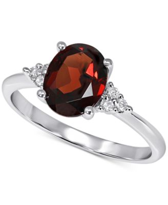 Macy's Brand - Rhodolite Garnet (3 ct. t.w.) & Diamond (1/20 ct. t.w.) Ring in 14k White Gold