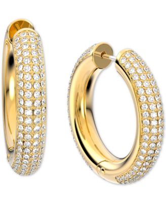 Swarovski - Gold-Tone Pav&eacute; Hoop Earrings