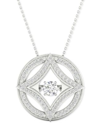 Twinkling Diamond Star - Diamond Fashion 18" Pendant Necklace (1/4 ct. t.w.) in 10k White Gold