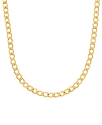 Italian Gold - Curb Link 18" Chain Necklace in 14k Gold