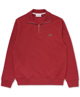 Lacoste - Men's Solid Quarter-Zip Interlock Ribbed Sweatshirt