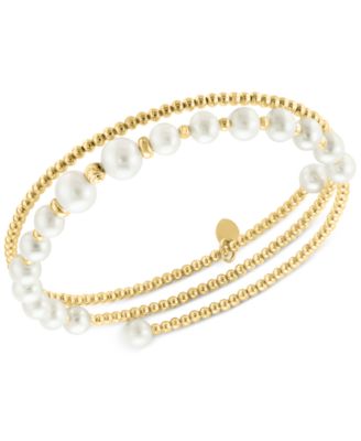 EFFY Collection - Cultured Freshwater Pearl (4-1/2 - 6mm) Coil Bracelet in 14k Gold