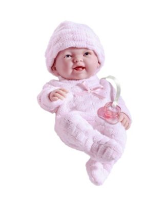 JC TOYS - JC Toys, Mini La Newborn All Vinyl Smiling Realistic 9.5 inch Anatomically Correct Real Boy Baby Doll dressed in BLUE - For Children 2 Years and older, Designed by Berenguer.
