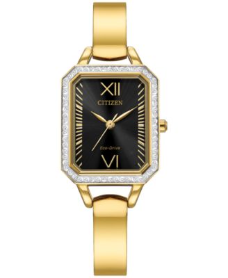 Citizen - Women's Crystal Gold-Tone Stainless Steel Bangle Bracelet Watch 23mm