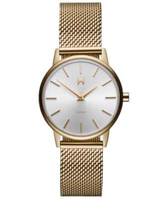 MVMT - Women's Avenue Gold-Tone Mesh Bracelet Watch 28mm