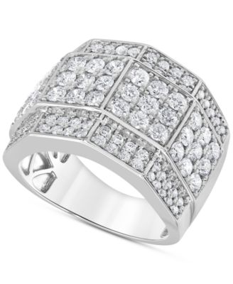 Macy's - Men's Diamond Multi-Cluster Ring (3 ct. t.w.) in 10k Gold