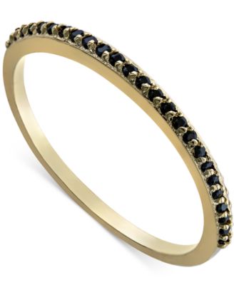 Giani Bernini - Black Spinel Narrow Band in 18k Gold-Plated Sterling Silver