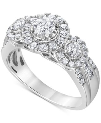 Macy's Brand - Diamond Triple Halo Engagement Ring (1 ct. t.w.) in 14k White Gold