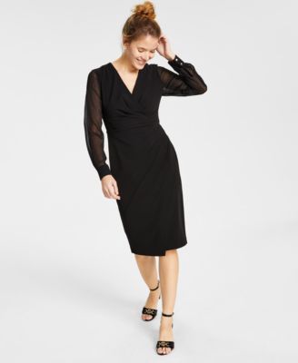 Tommy Hilfiger - Sheer-Sleeve Asymmetrical Dress