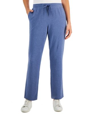 Karen Scott - Petite Drawstring Wide-Leg Active Pants