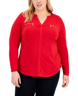 I.N.C. International Concepts - Zip-Pocket Blouse