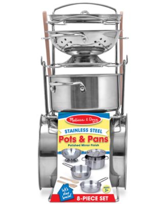 Melissa and Doug - Kids' 8-Piece Pots & Pans Play Set