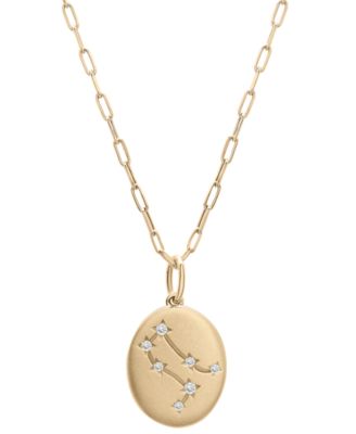 Wrapped - Diamond Gemini Constellation 18" Pendant Necklace (1/20 ct. tw) in 10k Yellow Gold
