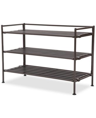 Seville Classics - 3-Tier Stackable 9-Pair Resin Slat Shoe Rack