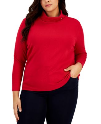 Tommy Hilfiger - Plus Size Cotton Knit Turtleneck Sweater