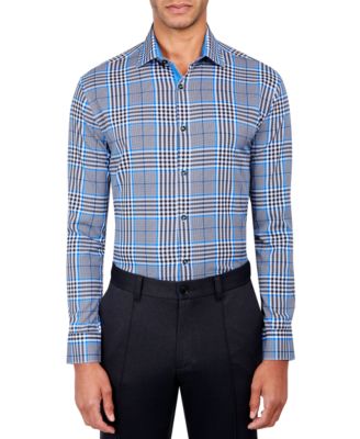 Society of Threads - Men's Slim-Fit Plaid Performance Dress Shirt