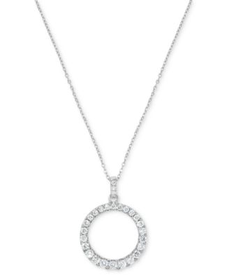 Macy's Brand - Diamond Circle 18" Pendant Necklace (5/8 ct. t.w.) in 14k White Gold