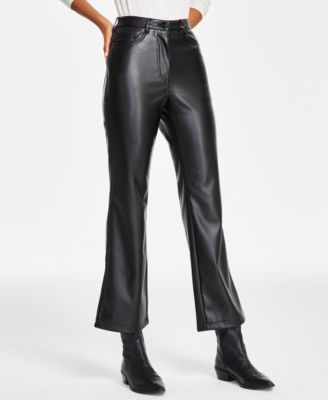 Black Tape - Women's Coated Straight-Leg Ankle Pants