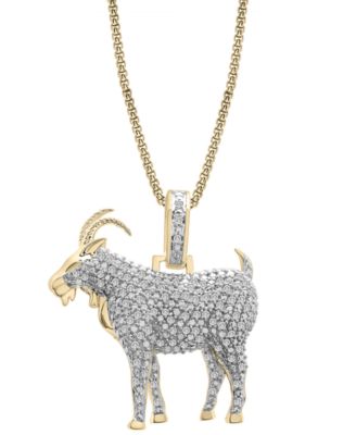 Macy's Brand - Diamond Goat Pendant Necklace (1/2 ct. t.w.) in 14k Gold-Plated Sterling Silver, 22"