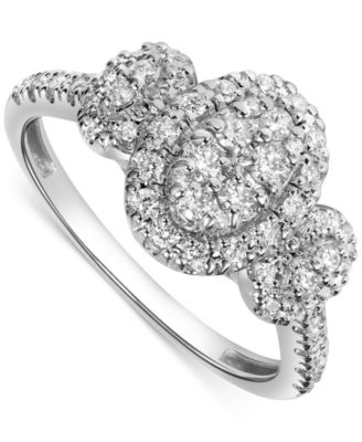 Macy's Brand - Diamond Triple Oval Cluster Ring (1/2 ct. t.w.) in 14k White Gold