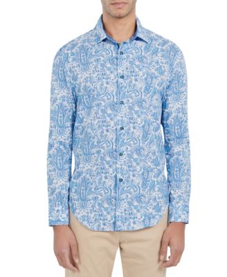 Society of Threads - Men's Slim-Fit Non-Iron Performance Stretch Paisley-Print Button-Down Shirt