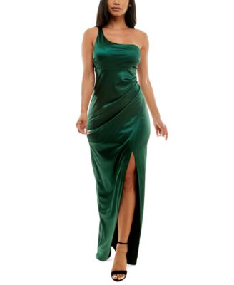 Emerald Sundae - Juniors' One-Shoulder Gown