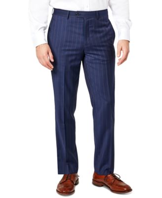 Tallia - Men's Slim-Fit Berry Stripe Wool Suit Pants