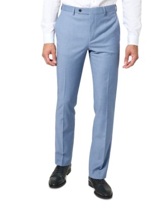 DKNY - Men's Modern-Fit Sharkskin Stretch Suit Pants