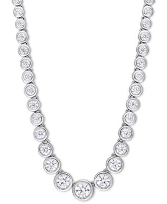 Macy's Brand - Moissanite Bezel Graduated Collar Necklace (2-3/4 ct. t.w. Diamond Equivalent) in Sterling Silver