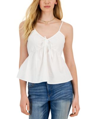 Derek Heart - Juniors' Cotton Scoop-Neck Sleeveless Peplum Top