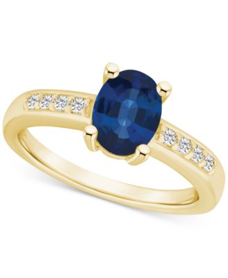 Macy's Brand - Sapphire (1-1/2 ct. t.w.) & Diamond (1/8 ct. t.w.) Ring in 14k Gold