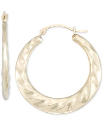 Macy's Brand - Round Swirl Hoop Earrings in 10k Yellow Gold