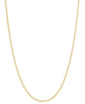 Macy's Brand - Children's Glitter Rope Chain in 14k Yellow Gold, 13"