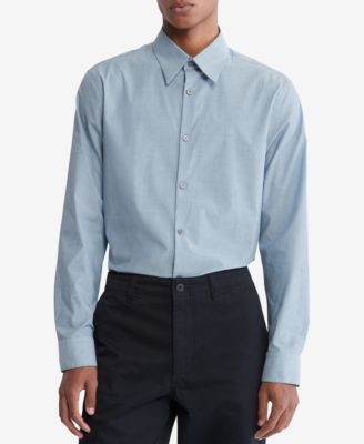 Calvin Klein - Men's Slim-Fit Chambray Long-Sleeve Button-Front Shirt
