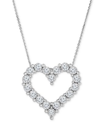 TruMiracle - Diamond Heart Pendant Necklace (1/2 ct. t.w.) in 10k White Gold