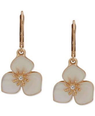 lonna & lilly - Gold-Tone Crystal Iridescent Flower Drop Earrings
