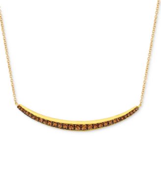 Le Vian - Chocolate Diamond Curved Bar 17" Adjustable Collar Necklace (5/8 ct. t.w.) in 14k Gold
